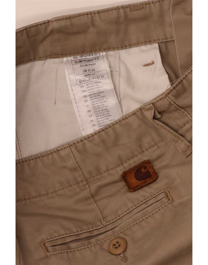 Carhartt Mens Slim Chino Trousers W28 L32 Beige Polyester