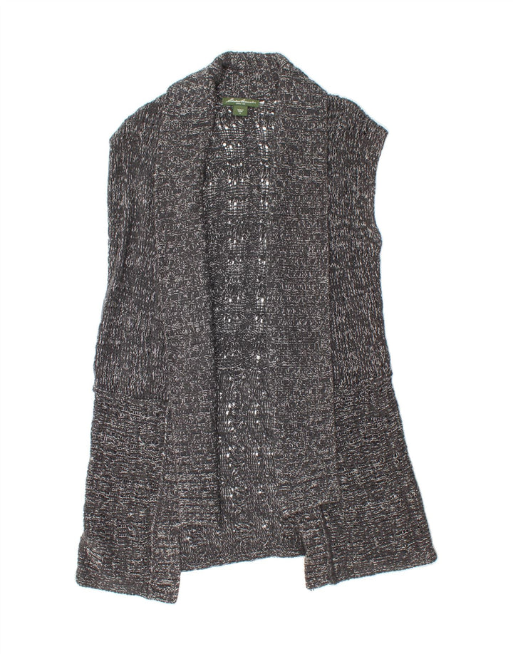 EDDIE BAUER Womens Longline Sleeveless Cardigan Sweater UK 12 Medium Grey Vintage Eddie Bauer and Second-Hand Eddie Bauer from Messina Hembry 