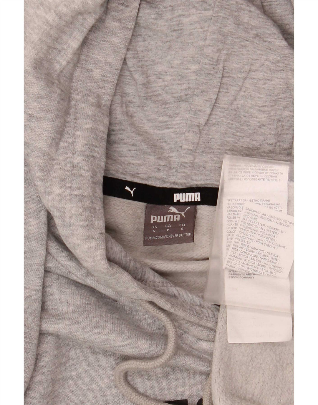 Puma Mens Graphic Hoodie Jumper Small Grey Cotton