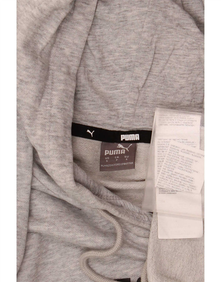 Puma Mens Graphic Hoodie Jumper Small Grey Cotton