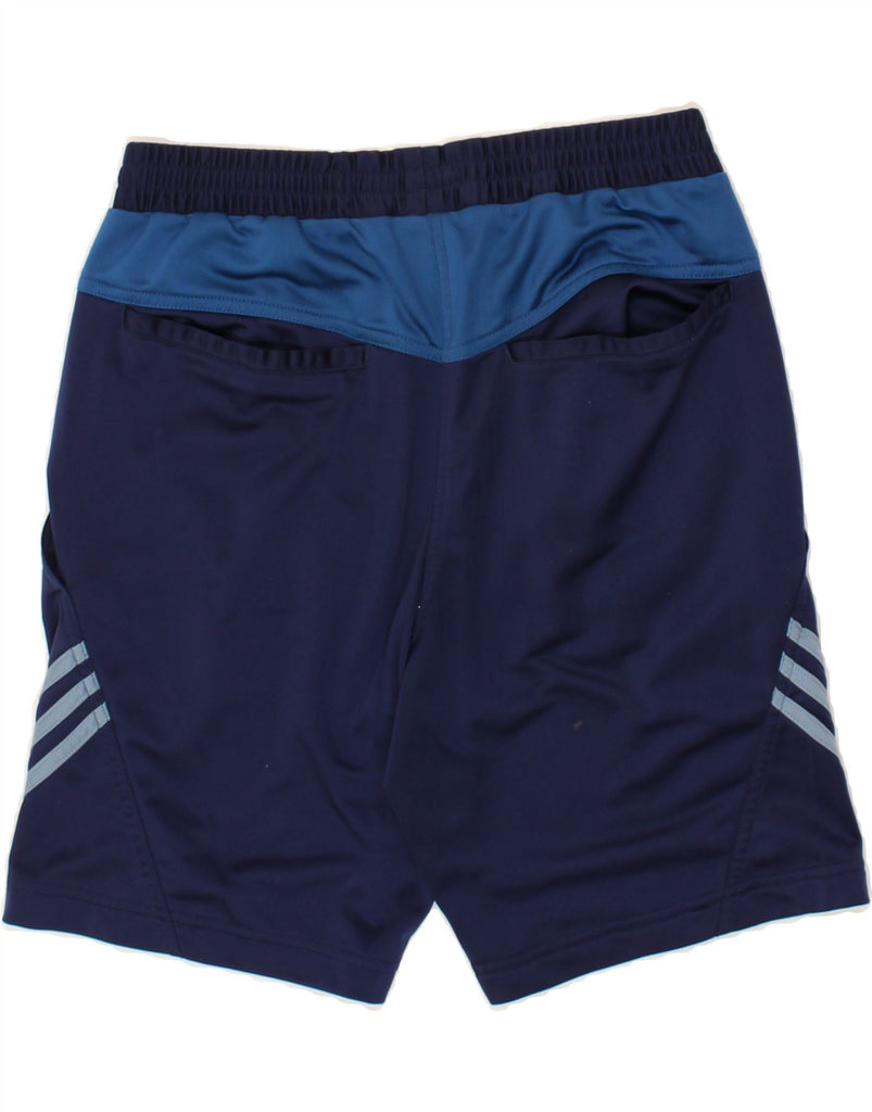 ADIDAS Mens Graphic Sport Shorts UK 34/36 Small Navy Blue Colourblock | Vintage Adidas | Thrift | Second-Hand Adidas | Used Clothing | Messina Hembry 