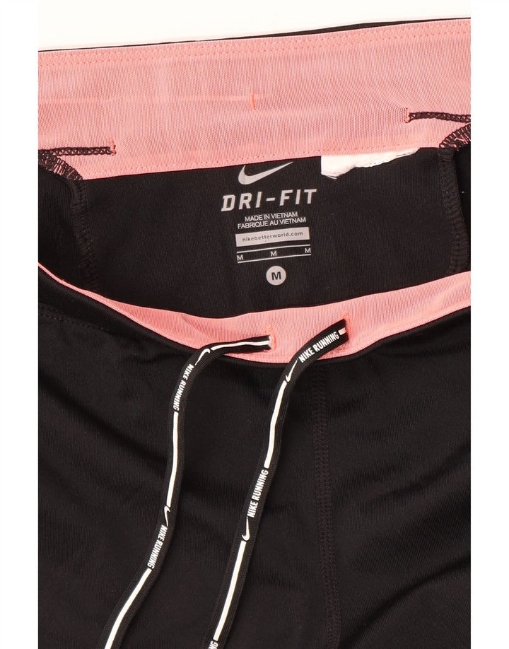 Nike Womens Dri Fit Capri Leggings UK 14 Medium Black Colourblock