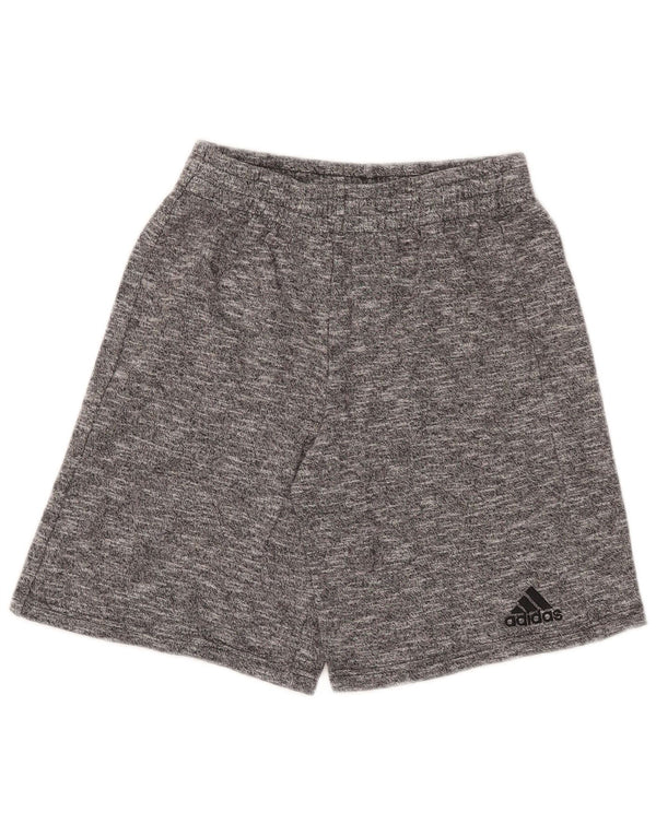 Adidas Womens Sport Shorts UK 14/16 Large Grey Flecked Cotton