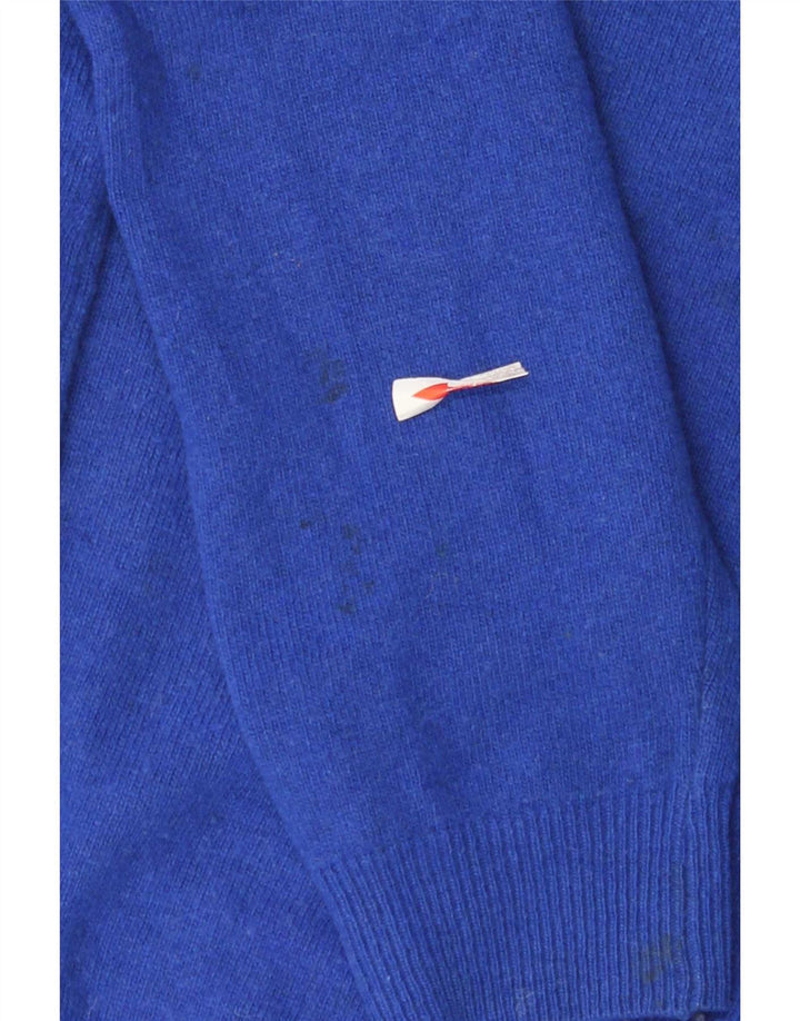 Kappa Boys V-Neck Jumper Sweater 7-8 Years Medium Blue Lambswool