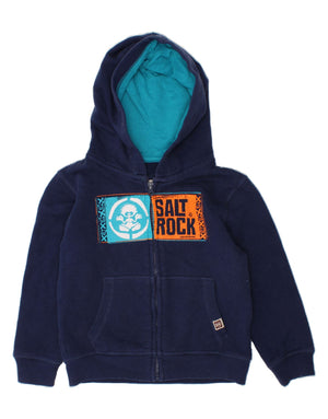 SALTROCK Boys Graphic Zip Hoodie Sweater 3-4 Years Navy Blue