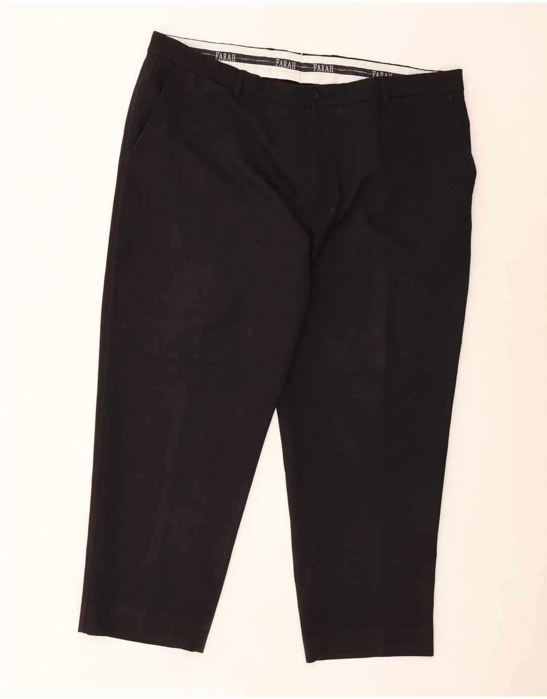 Farah Mens Straight Chino Trousers W44 L29 Black Polyester