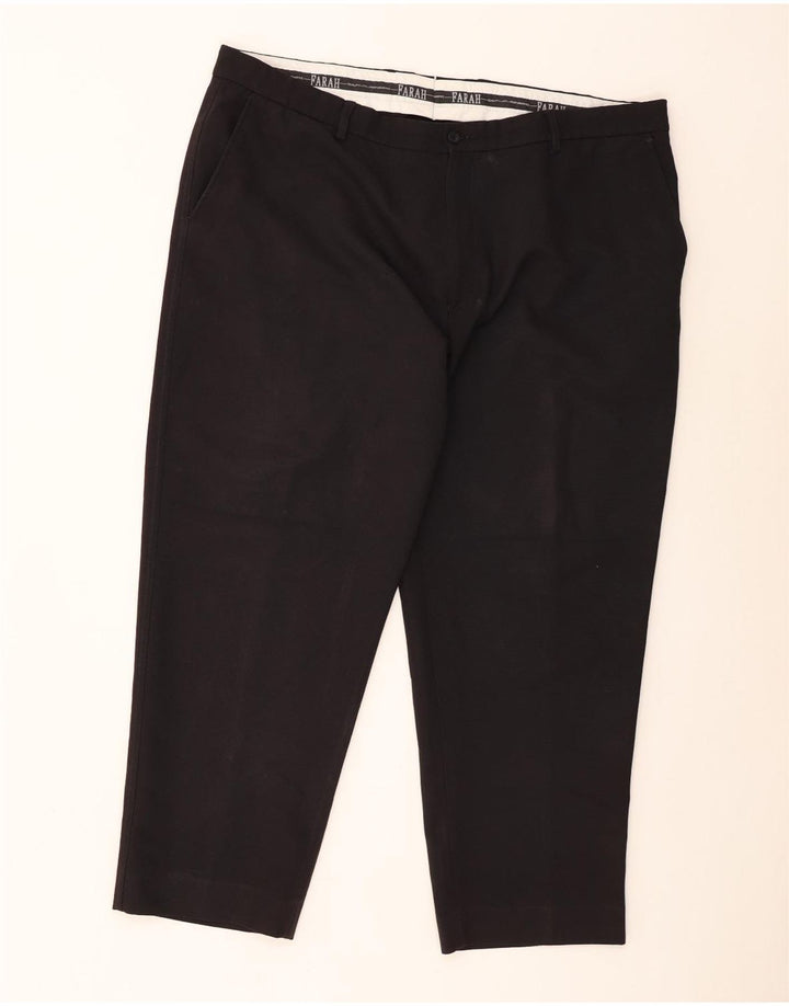 Farah Mens Straight Chino Trousers W44 L29 Black Polyester