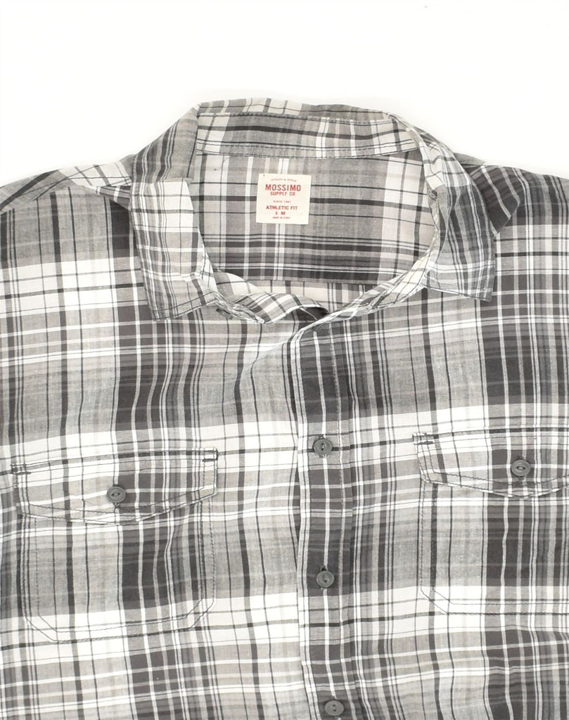 MOSSIMO Mens Athletic Fit  Shirt Medium Grey Plaid Cotton | Vintage Mossimo | Thrift | Second-Hand Mossimo | Used Clothing | Messina Hembry 