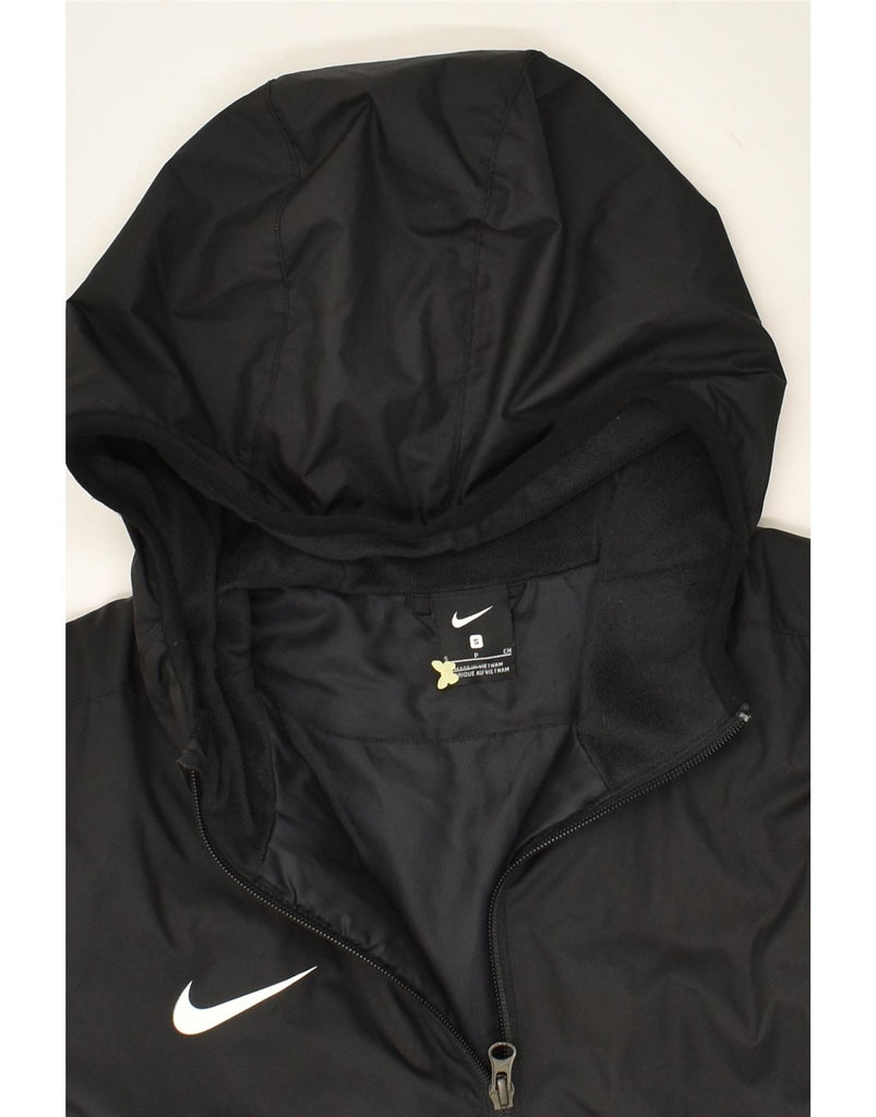 NIKE Mens Hooded Windbreaker Coat UK 36 Small Black Polyester Vintage Nike and Second-Hand Nike from Messina Hembry 