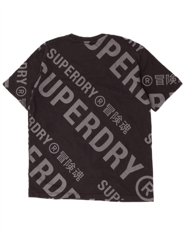 Superdry Mens Graphic T-Shirt Top Medium Black Cotton