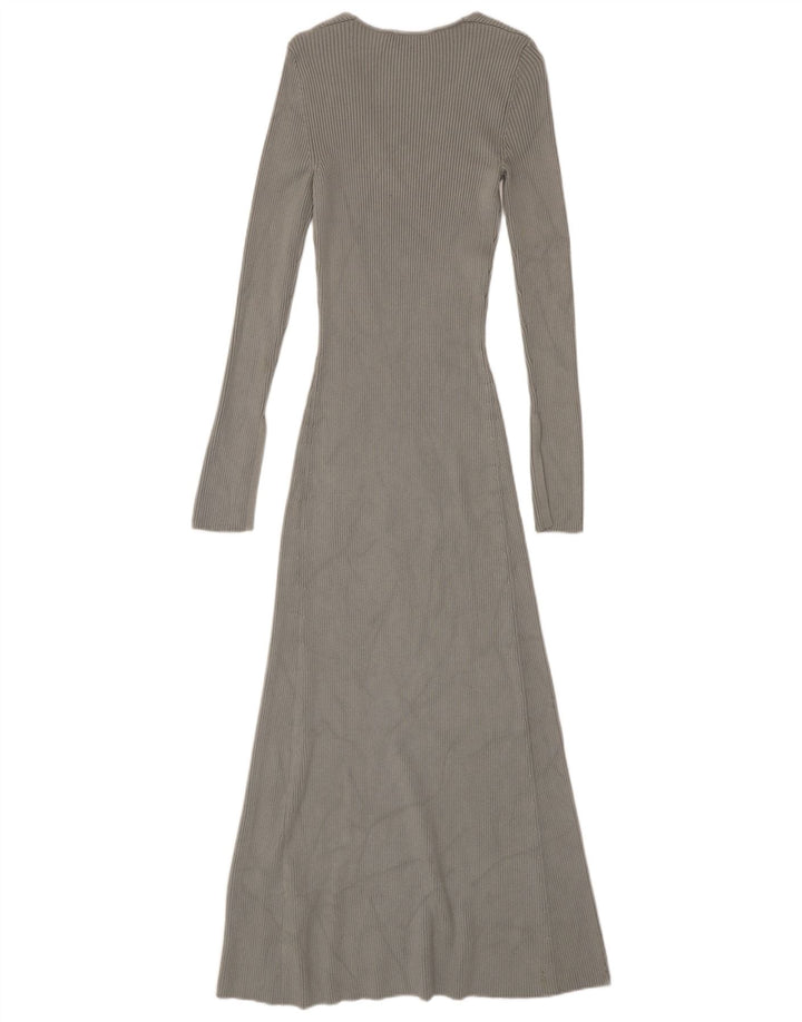 Zara Womens Maxi Jumper Dress UK 8 Small Grey Viscose