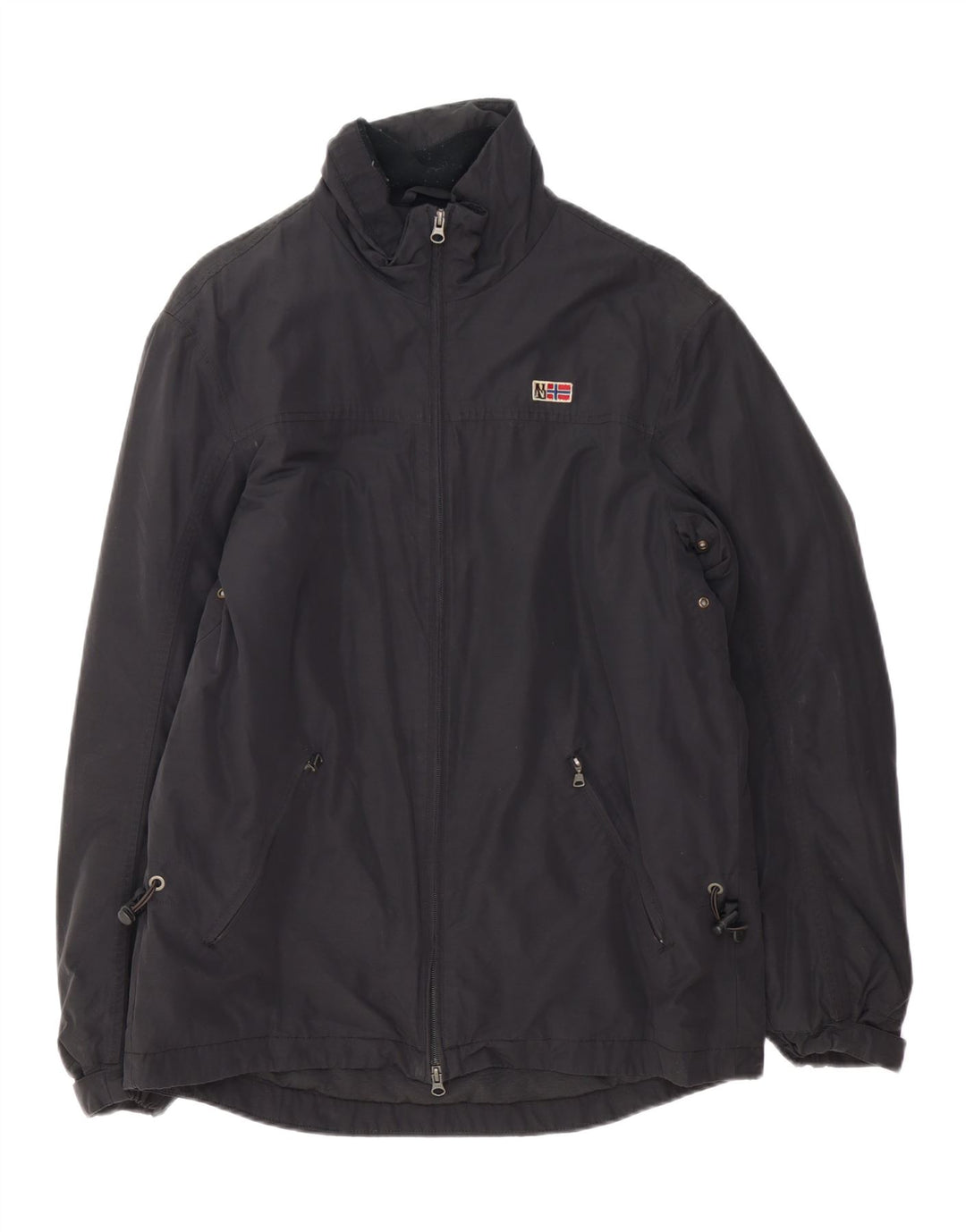 Napapijri Mens Windbreaker Jacket UK 40 Large Black Cotton
