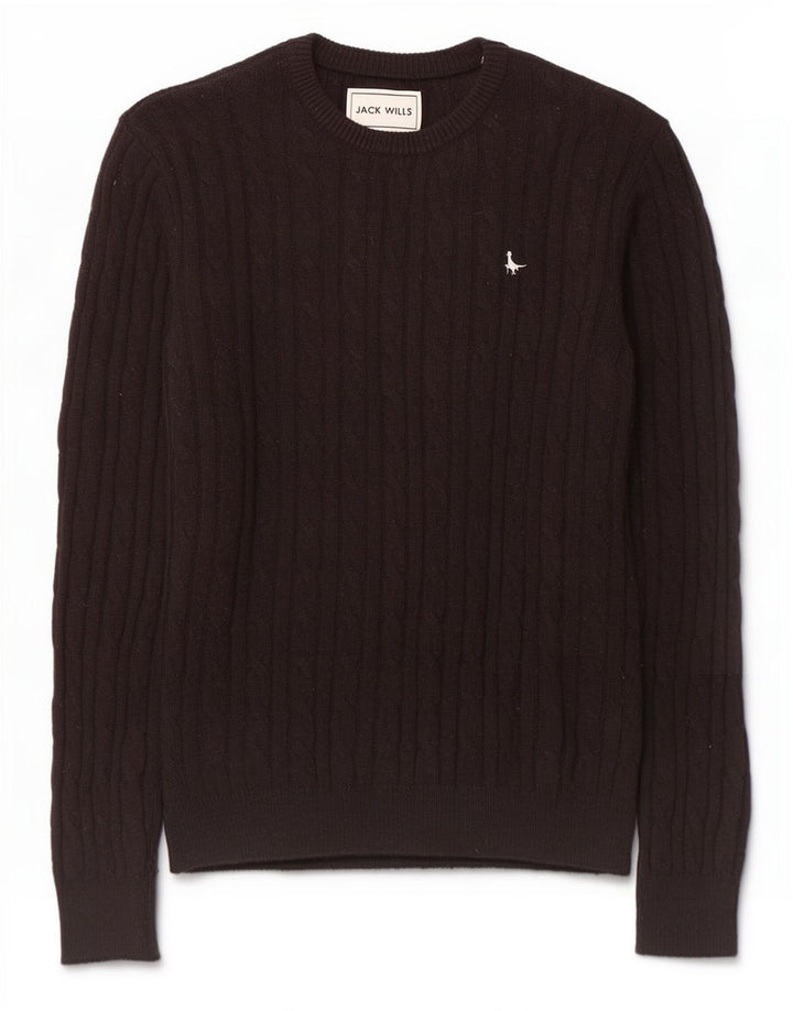 Jack Wills Mens Boat Neck Jumper Sweater Medium Black Nylon
