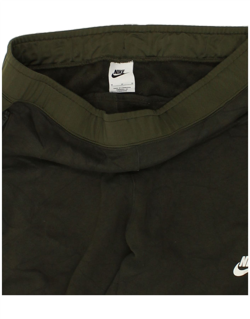 NIKE Mens Tracksuit Trousers Joggers Medium Khaki Colourblock Polyester | Vintage Nike | Thrift | Second-Hand Nike | Used Clothing | Messina Hembry 