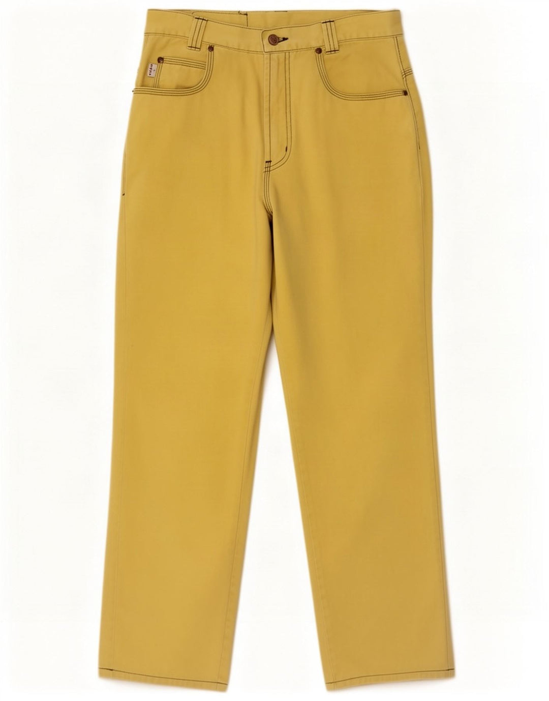 Easy Womens Straight Jeans W30 L29 Yellow Cotton