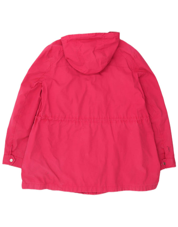 Joules Womens Hooded Rain Jacket UK 18 XL Pink Cotton