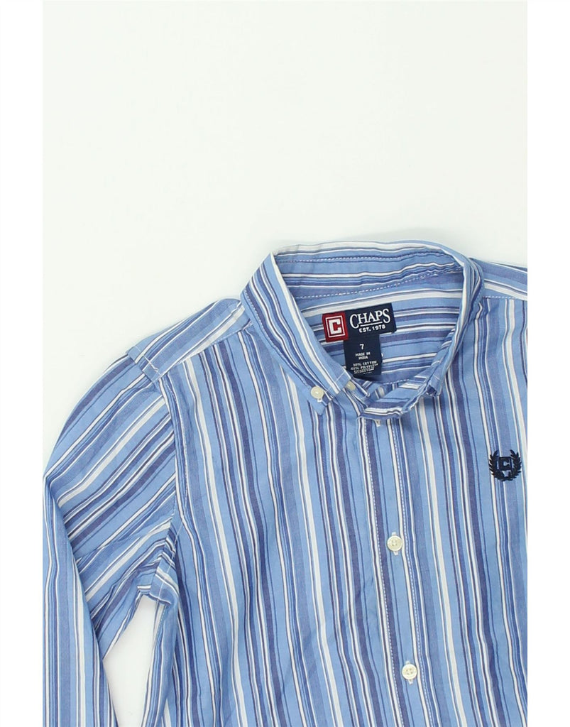 CHAPS Boys Shirt 6-7 Years Blue Striped Cotton | Vintage Chaps | Thrift | Second-Hand Chaps | Used Clothing | Messina Hembry 