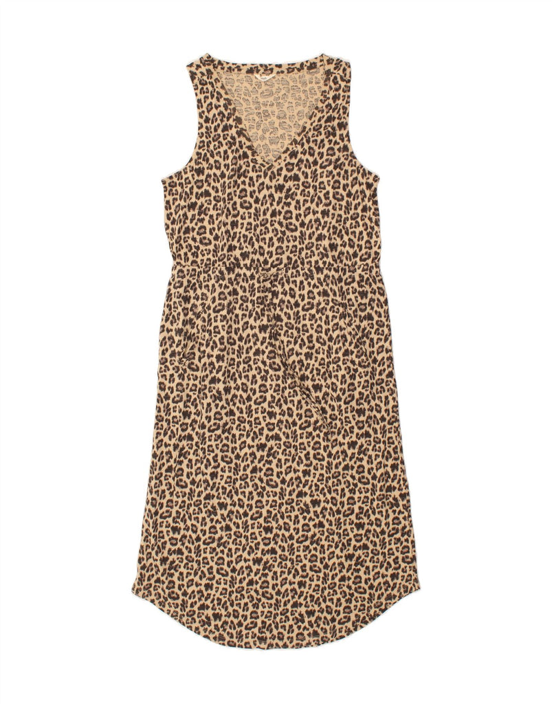 HUSH Womens Sleeveless Maxi Dress US 12 Large Beige Animal Print Cotton Vintage HUSH and Second-Hand HUSH from Messina Hembry 