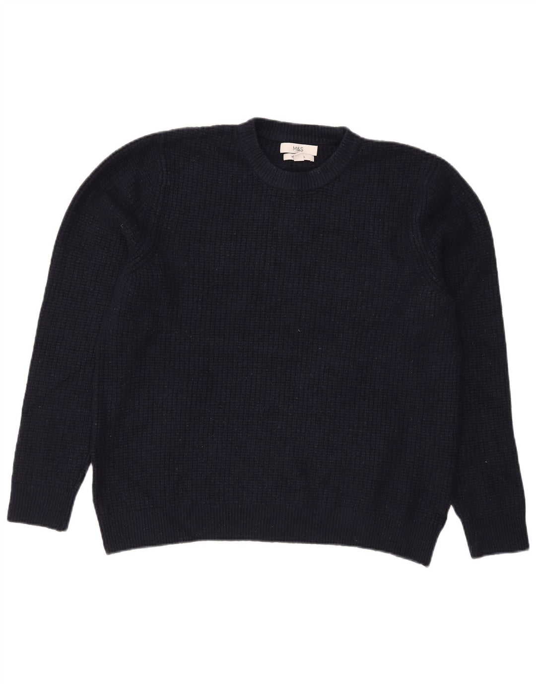 Marks & Spencer Womens Crew Neck Jumper Sweater UK 16 Large Navy Blue