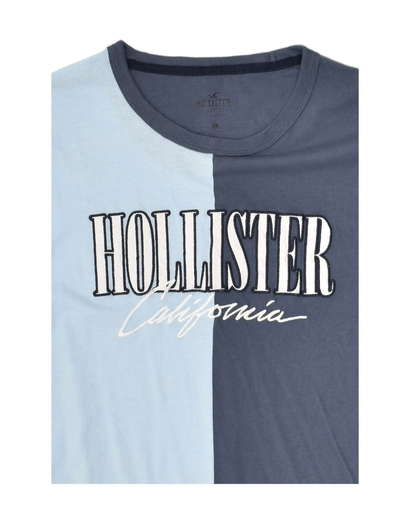 HOLLISTER Mens Graphic T-Shirt Top Small Blue Colourblock Cotton | Vintage Hollister | Thrift | Second-Hand Hollister | Used Clothing | Messina Hembry 