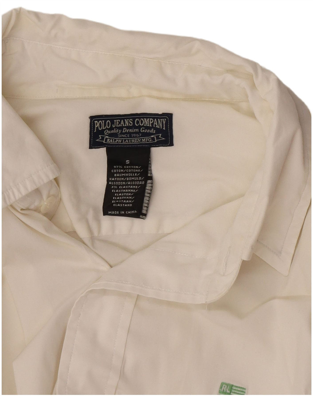 Ralph Lauren Mens Shirt Small White Cotton