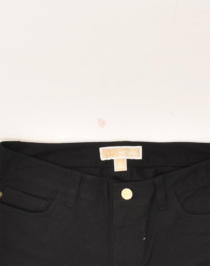 MICHAEL KORS Womens Slim Casual Trousers US 2 XS W30 L29  Black Cotton | Vintage Michael Kors | Thrift | Second-Hand Michael Kors | Used Clothing | Messina Hembry 