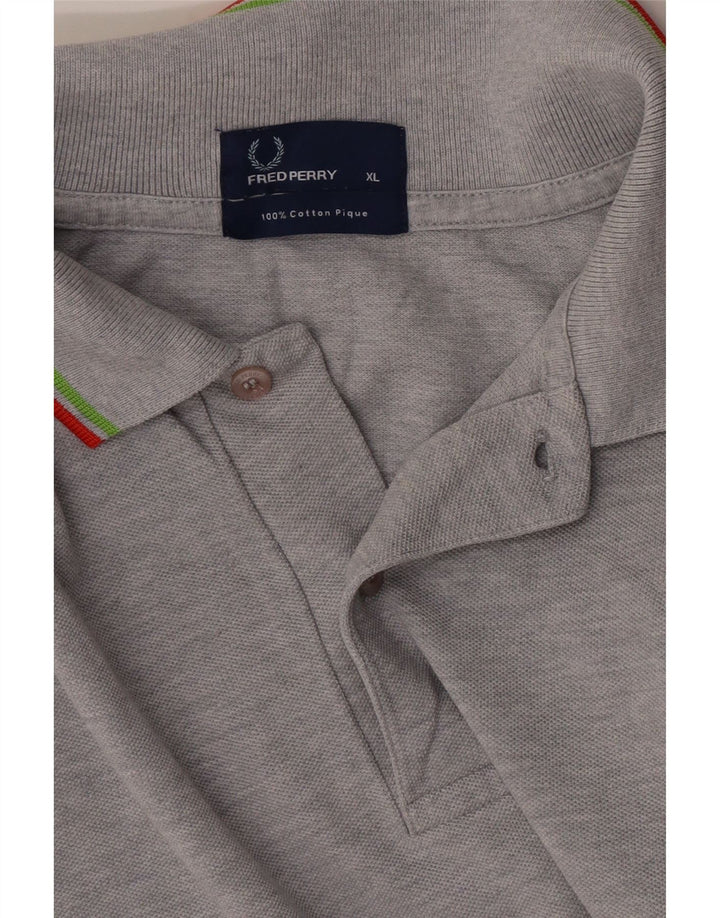 Fred Perry Mens Polo Shirt XL Grey Flecked Cotton
