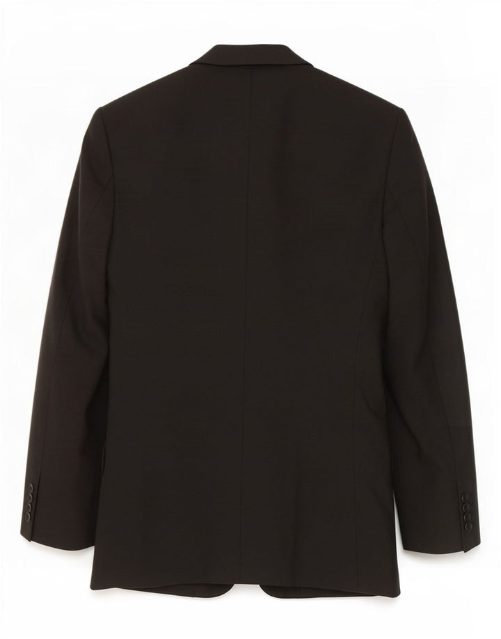 Zara Mens 3 Button Blazer Jacket UK 36 Small Black Wool