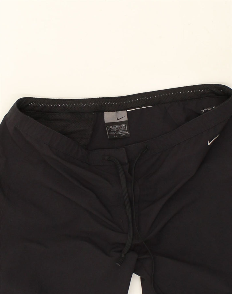 NIKE Womens Capri Tracksuit Trousers UK 8/10 Small Black | Vintage Nike | Thrift | Second-Hand Nike | Used Clothing | Messina Hembry 