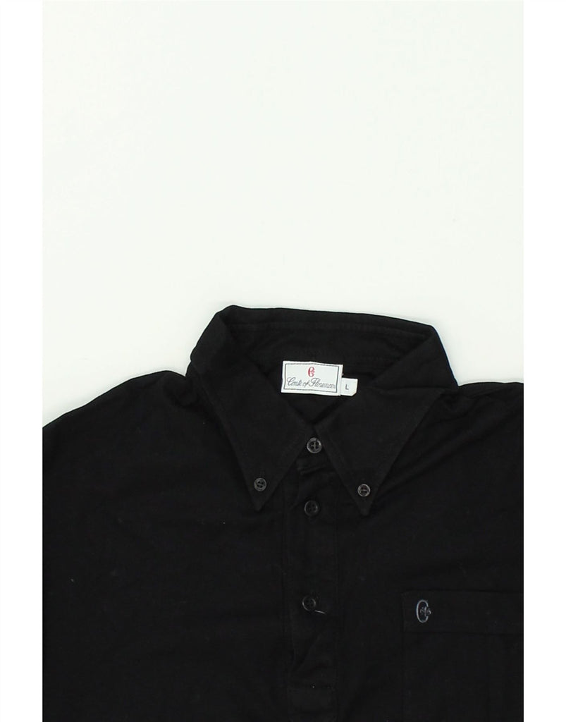 CONTE OF FLORENCE Mens Polo Shirt Large Black Cotton | Vintage Conte of Florence | Thrift | Second-Hand Conte of Florence | Used Clothing | Messina Hembry 