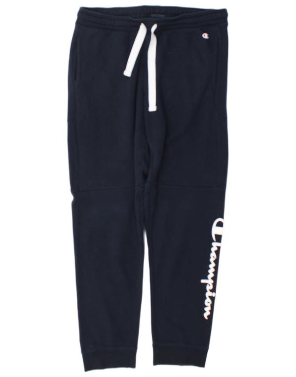 Champion Mens Graphic Tracksuit Trousers Joggers Large Navy Blue Cotton