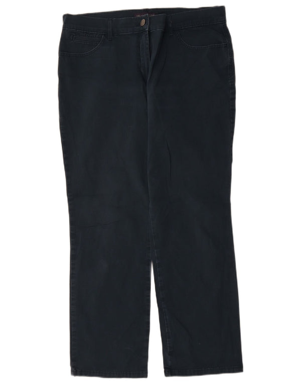 Marks & Spencer Womens Straight Casual Trousers UK 18 XL W36 L28 Navy Blue