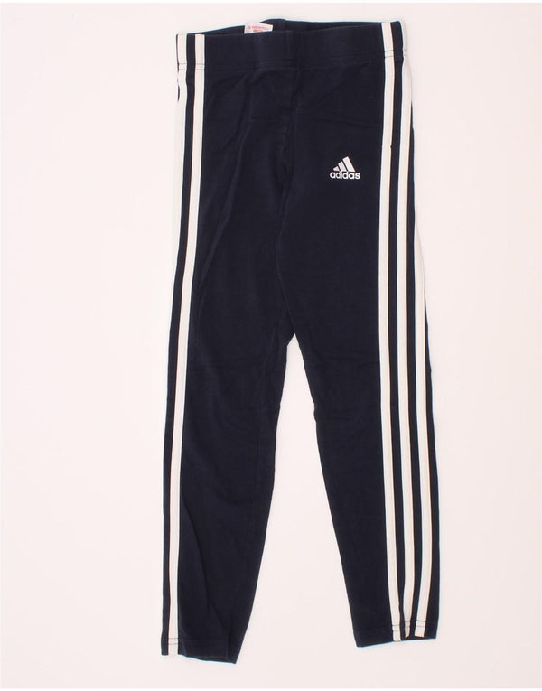Adidas Girls Leggings 7-8 Years  Navy Blue Cotton