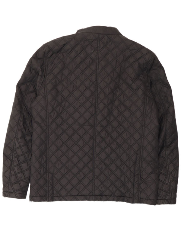 Superdry Mens Quilted Jacket UK 44 2XL Black Nylon