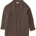 Zara Womens Oversized Longline Open Cardigan Sweater UK 10 Small Grey Wool