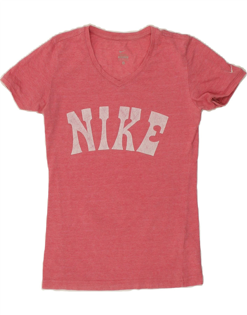 NIKE Womens Graphic T-Shirt Top UK 10 Small Pink Cotton Vintage Nike and Second-Hand Nike from Messina Hembry 