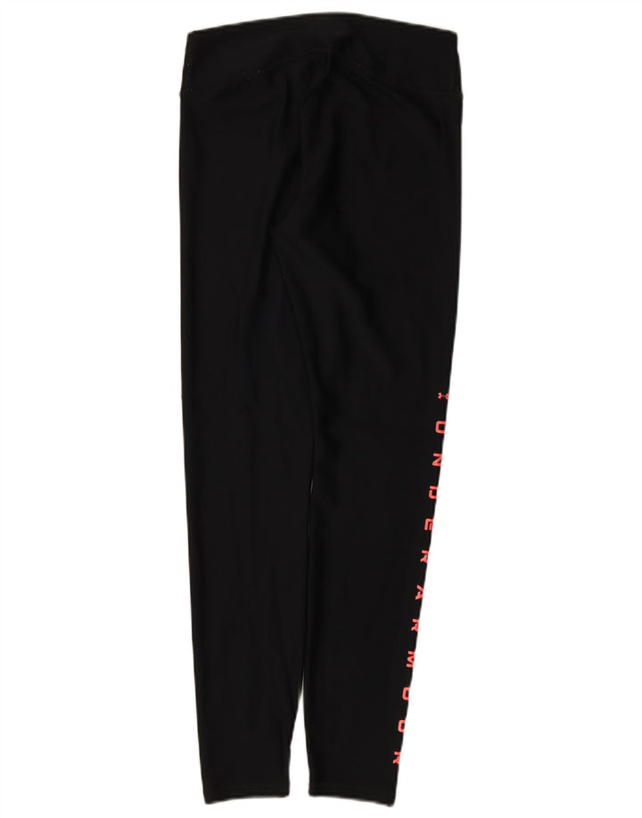 Under Armour Womens Graphic Leggings UK 12 Medium Black Polyester