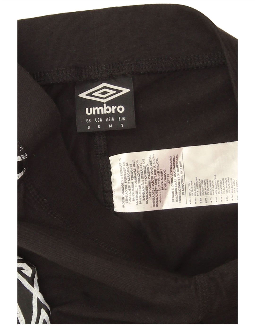 Umbro Womens Graphic Leggings UK 10 Small  Black Cotton