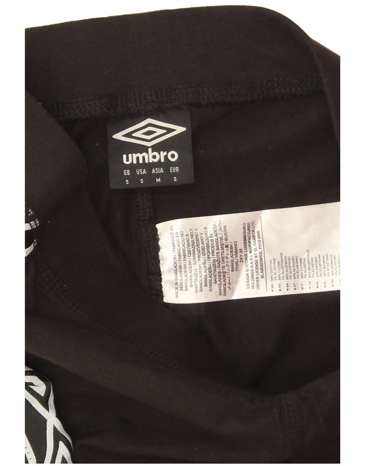 Umbro Womens Graphic Leggings UK 10 Small  Black Cotton