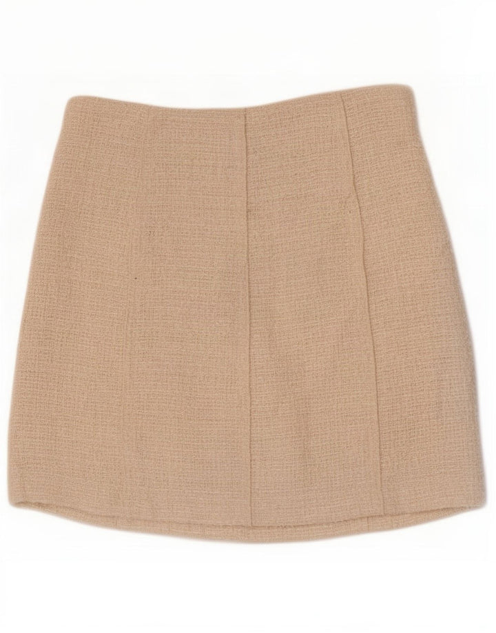 Zara Womens Mini Skirt XS W24 Off White Polyester