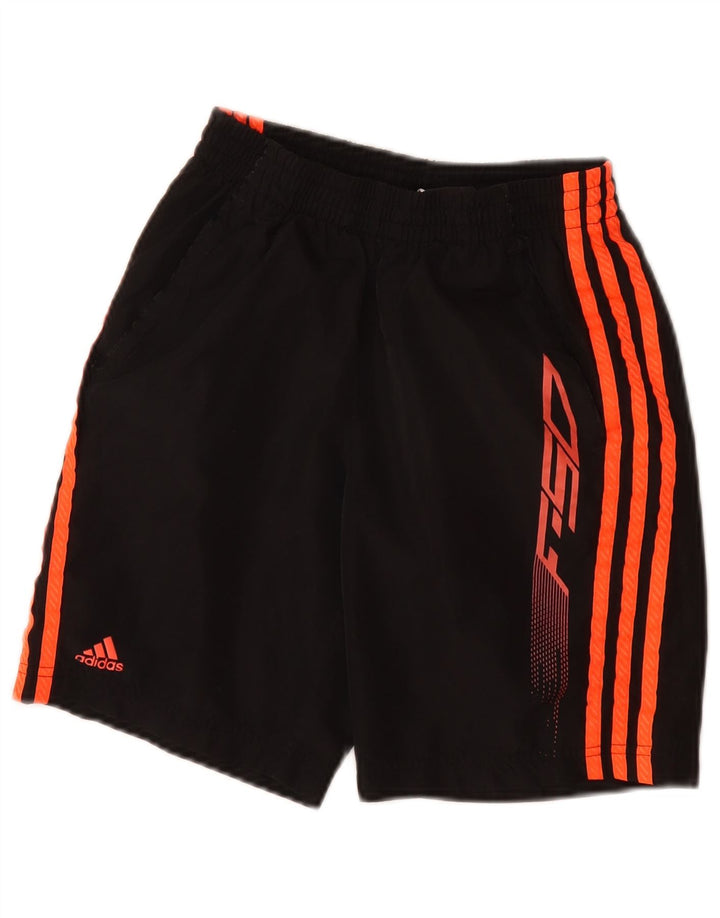 ADIDAS Boys F50 Graphic Sport Shorts 11-12 Years  Black Polyester