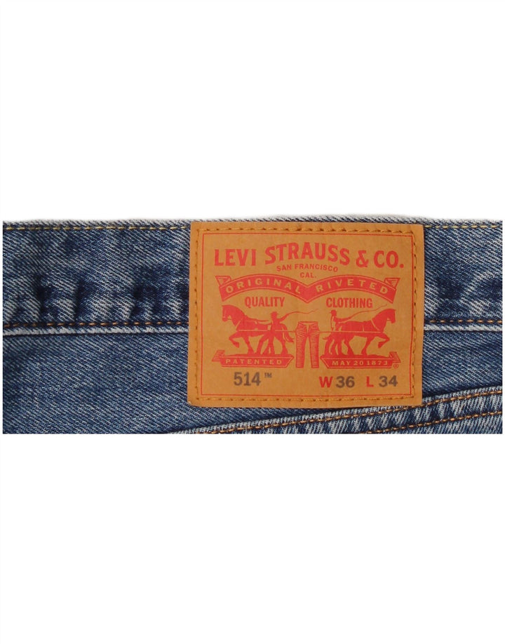 Levi's Mens 514 Straight Jeans W36 L34 Blue Cotton