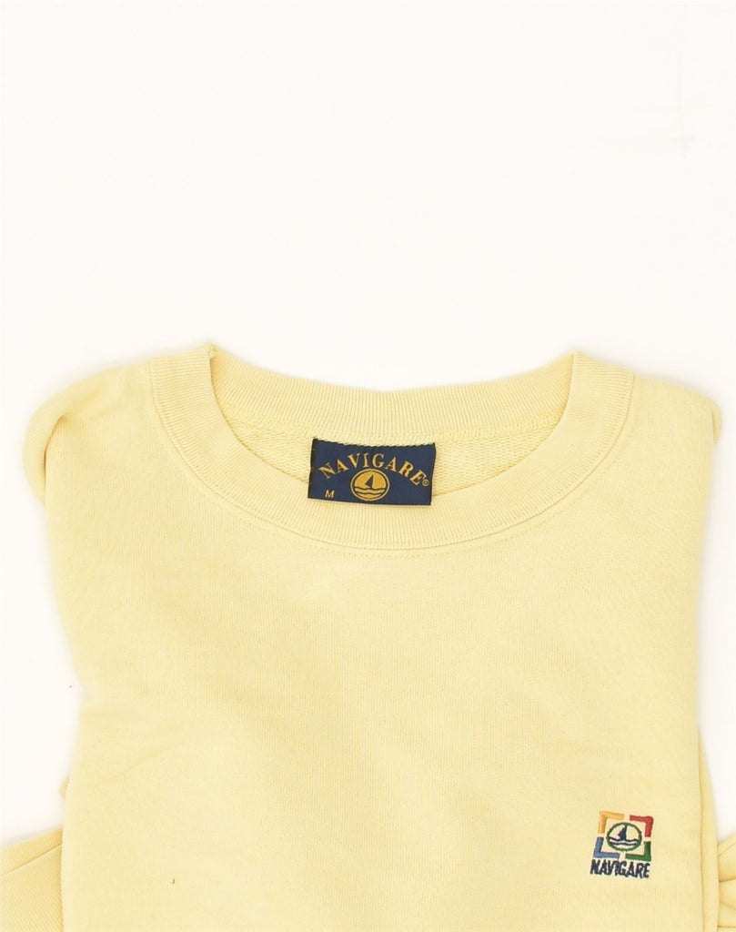 NAVIGARE Mens Sweatshirt Jumper Medium Yellow Cotton | Vintage Navigare | Thrift | Second-Hand Navigare | Used Clothing | Messina Hembry 