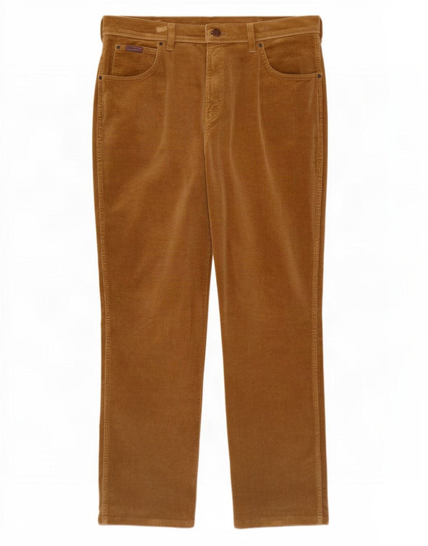 Wrangler Mens Texas Stretch Straight Corduroy Trousers W36 L32 Beige Cotton