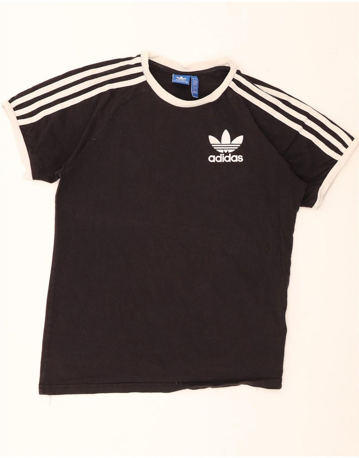 Adidas Mens T-Shirt Top Large Black Cotton