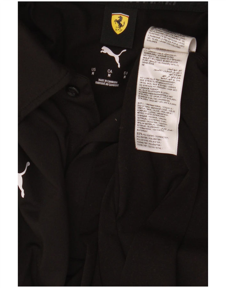 Puma Mens Ferrari Polo Shirt Medium Black Polyester