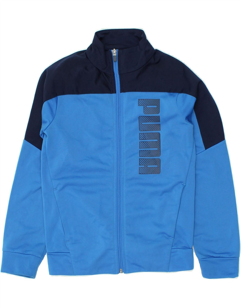 PUMA Boys Graphic Tracksuit Top Jacket 9-10 Years  Blue Colourblock | Vintage Puma | Thrift | Second-Hand Puma | Used Clothing | Messina Hembry 