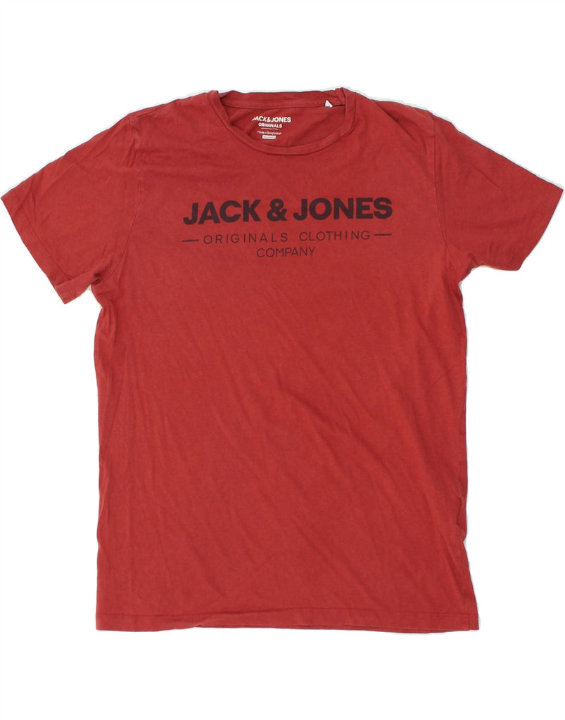 JACK & JONES Mens Regular Fit Graphic T-Shirt Top Large Red Cotton | Vintage Jack & Jones | Thrift | Second-Hand Jack & Jones | Used Clothing | Messina Hembry 