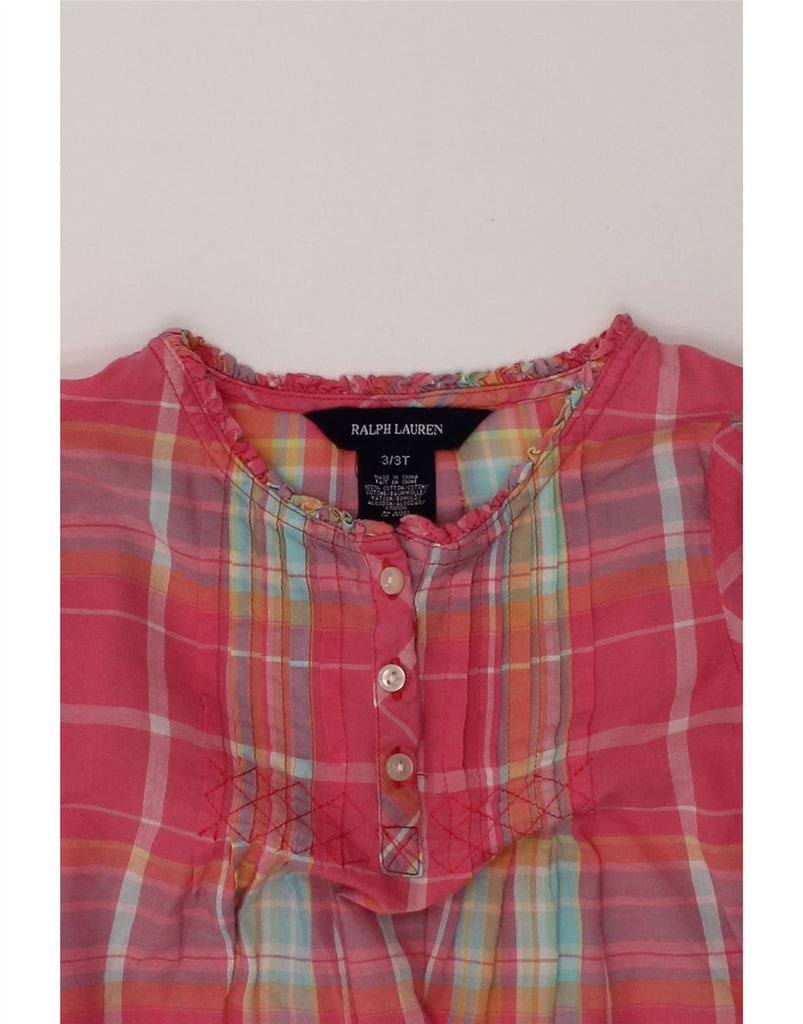 RALPH LAUREN Girls Long Sleeve Blouse Top 2-3 Years Pink Check Cotton | Vintage Ralph Lauren | Thrift | Second-Hand Ralph Lauren | Used Clothing | Messina Hembry 