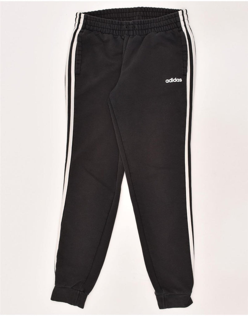 ADIDAS Womens Tracksuit Trousers Joggers UK 12/14  Medium Black Cotton | Vintage Adidas | Thrift | Second-Hand Adidas | Used Clothing | Messina Hembry 